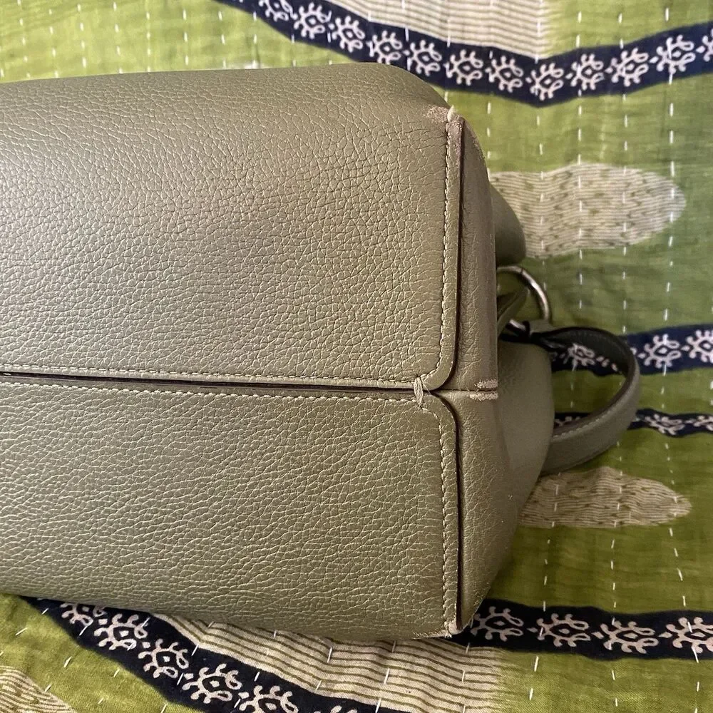 Coach Light Fern Charlie 55200 Polished Pebble Leather Bucket Shoulder Purse